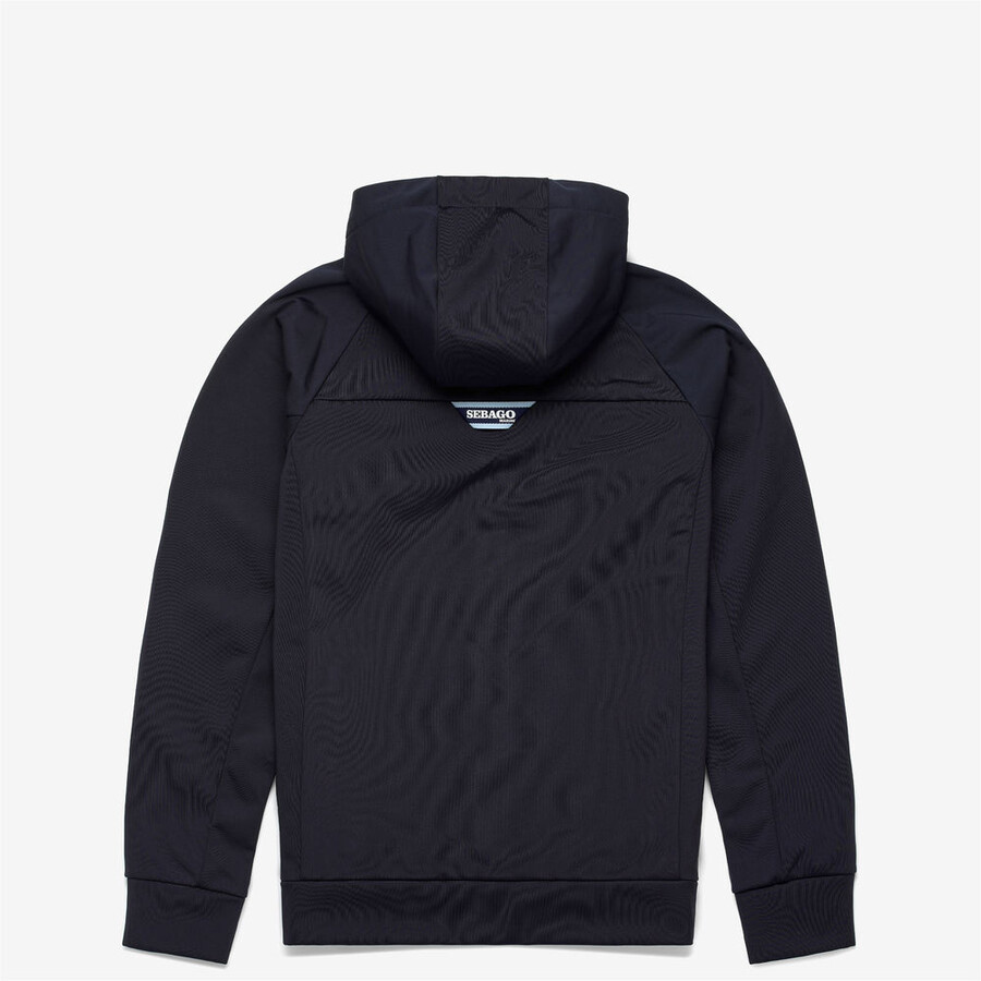 felpa con cappuccio crew fz blu marino