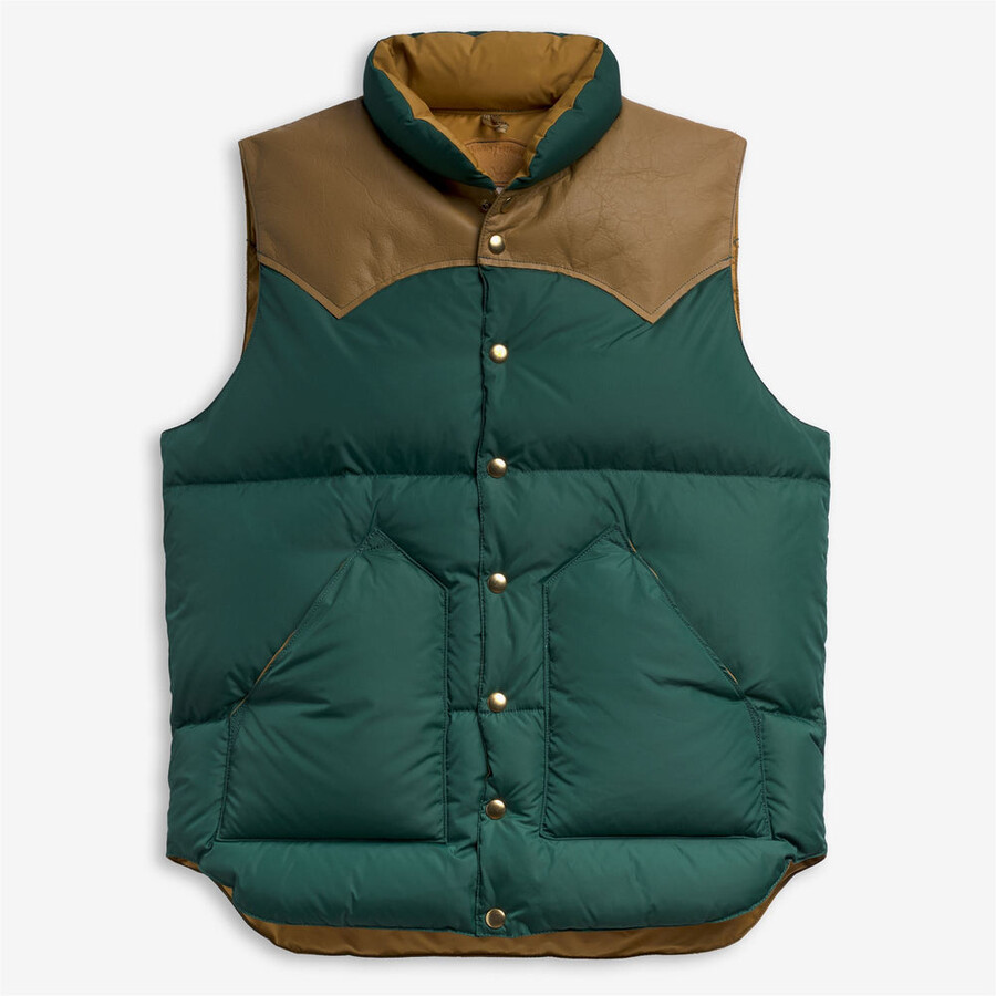 gilet in piumino verde pino - giallo mastard