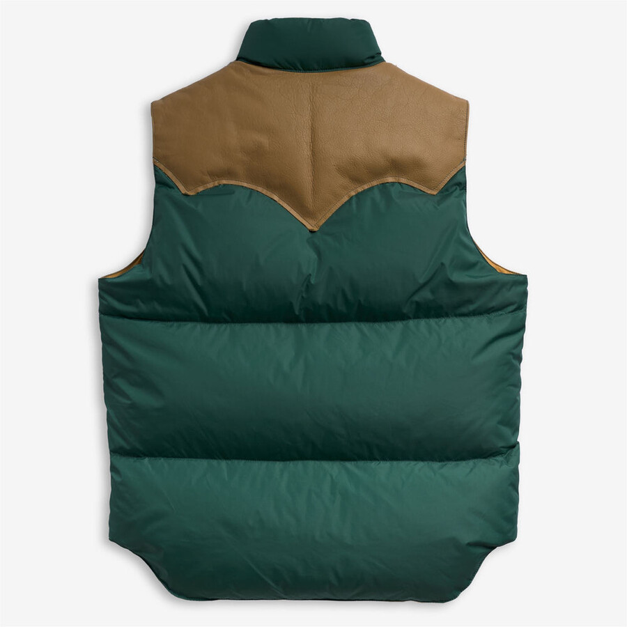 gilet in piumino verde pino - giallo mastard