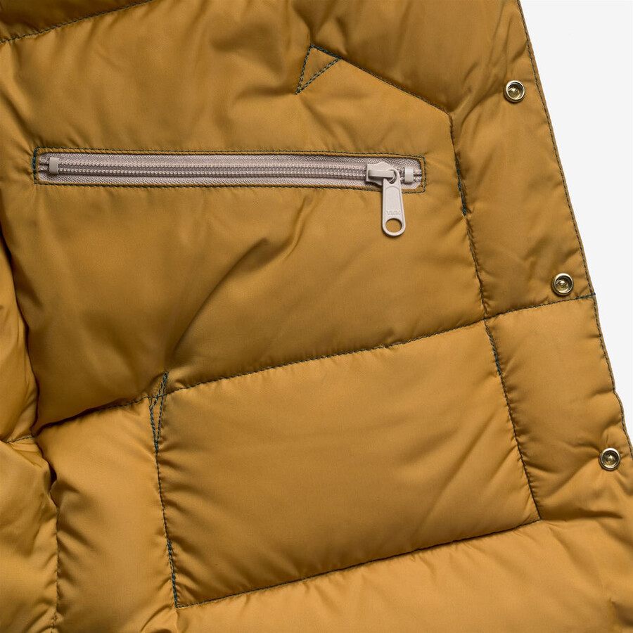 gilet in piumino verde pino - giallo mastard